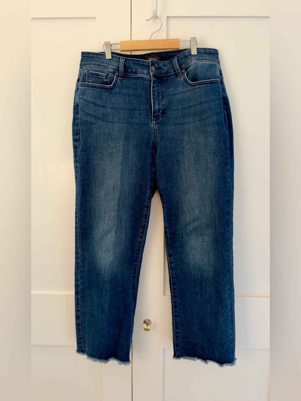 NYDJ Dark Rinse Marilyn Straight Ankle Crop Stretch Jeans